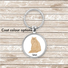 Load image into Gallery viewer, Himalayan cat keychain personalized