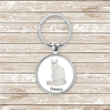 Load image into Gallery viewer, Norwegian Forest cat keychain personalized