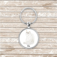 Load image into Gallery viewer, Persian cat keychain personalized