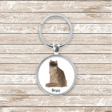 Load image into Gallery viewer, Ragamuffin cat keychain personalized