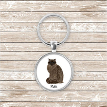 Load image into Gallery viewer, Ragdoll cat keychain personalized