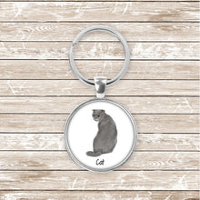 Load image into Gallery viewer, Scottish Fold cat keychain personalized