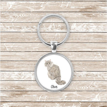Load image into Gallery viewer, Siberian cat keychain personalized