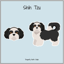 Load image into Gallery viewer, Shih Tzu (puppy clip) Vinyl Sticker Set