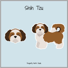 Load image into Gallery viewer, Shih Tzu (puppy clip) Vinyl Sticker Set