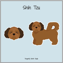 Load image into Gallery viewer, Shih Tzu (puppy clip) Vinyl Sticker Set