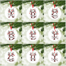 Load image into Gallery viewer, Reindeer Antler Alphabet ornament personalized