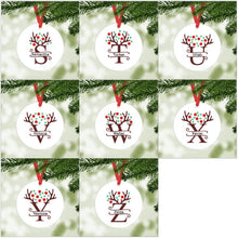 Load image into Gallery viewer, Reindeer Antler Alphabet ornament personalized