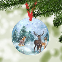 Load image into Gallery viewer, Forest Animals in the Snow Ornament