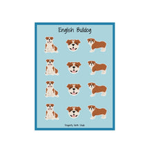 Load image into Gallery viewer, English Bulldog Vinyl Sticker Sheet