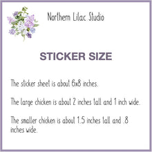 Load image into Gallery viewer, Andalusian chicken vinyl sticker sheet