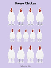 Load image into Gallery viewer, Bresse chicken vinyl sticker sheet