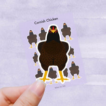 Load image into Gallery viewer, Cornish chicken vinyl sticker sheet