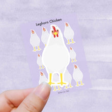 Load image into Gallery viewer, Leghorn chicken vinyl sticker sheet