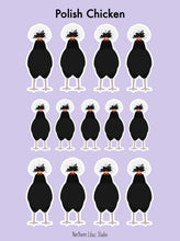 Load image into Gallery viewer, Polish chicken vinyl sticker sheet