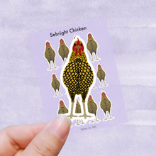 Load image into Gallery viewer, Sebright chicken vinyl sticker sheet