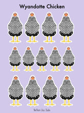Load image into Gallery viewer, Wyandotte chicken vinyl sticker sheet