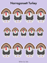Load image into Gallery viewer, Narragansett Turkey vinyl sticker sheet