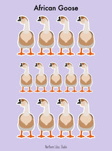 Load image into Gallery viewer, African Goose vinyl sticker sheet
