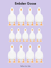 Load image into Gallery viewer, Embden Goose vinyl sticker sheet