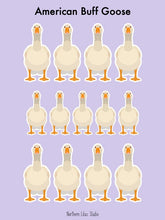 Load image into Gallery viewer, American Buff Goose vinyl sticker sheet