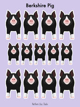 Load image into Gallery viewer, Berkshire Pig vinyl sticker sheet