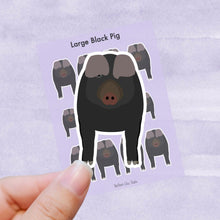 Load image into Gallery viewer, Large Black Pig vinyl sticker sheet