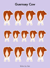 Load image into Gallery viewer, Guernsey Cow vinyl sticker sheet