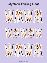 Load image into Gallery viewer, Myotonic Fainting Goat vinyl sticker sheet