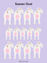 Load image into Gallery viewer, Saanen Goat vinyl sticker sheet