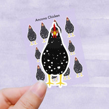 Load image into Gallery viewer, Ancona chicken vinyl sticker sheet