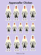 Load image into Gallery viewer, Appenzeller chicken vinyl sticker sheet