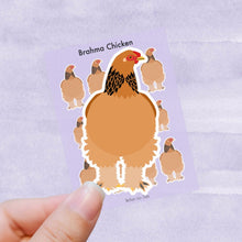 Load image into Gallery viewer, Brahma chicken vinyl sticker sheet