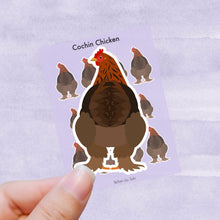 Load image into Gallery viewer, Cochin chicken vinyl sticker sheet