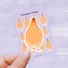 Load image into Gallery viewer, Orpington chicken vinyl sticker sheet