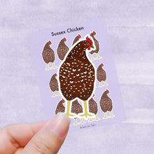 Load image into Gallery viewer, Sussex chicken vinyl sticker sheet