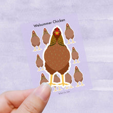 Load image into Gallery viewer, Welsummer chicken vinyl sticker sheet