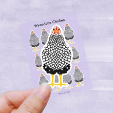 Load image into Gallery viewer, Wyandotte chicken vinyl sticker sheet