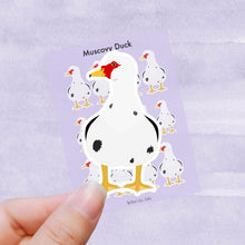 Load image into Gallery viewer, Muscovy duck vinyl sticker sheet