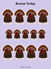 Load image into Gallery viewer, Bronze Turkey vinyl sticker sheet