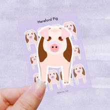 Load image into Gallery viewer, Hereford Pig vinyl sticker sheet