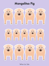 Load image into Gallery viewer, Mangalitsa Pig vinyl sticker sheet