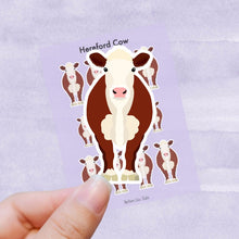 Load image into Gallery viewer, Hereford Cow vinyl sticker sheet