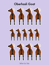 Load image into Gallery viewer, Oberhasli Goat vinyl sticker sheet