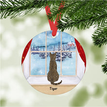Load image into Gallery viewer, Savannah Cat ornament personalized