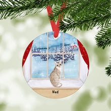 Load image into Gallery viewer, Singapura Cat ornament personalized