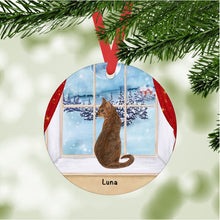 Load image into Gallery viewer, Abyssinian Cat ornament personalized