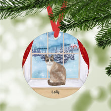 Load image into Gallery viewer, Snowshoe Cat ornament personalized