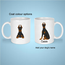 Load image into Gallery viewer, Doberman Pinscher (cropped and docked) 11 oz mug personalized