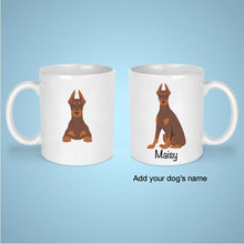 Load image into Gallery viewer, Doberman Pinscher (cropped and docked) 11 oz mug personalized